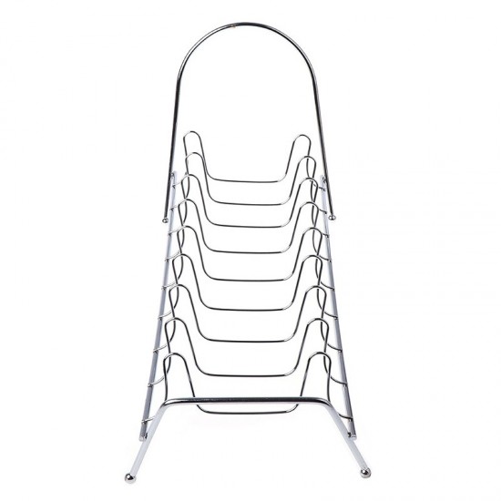 Dish Drying Racks 7 Slots Chrome Plate Organizer Countertop Drying Stand Bowl Plate Dish Cup Cutler Drainer Storage Pan Cover Dish Drying Racks 7 Slots Chrome Plate Organizer Countertop Drying Stand Bowl Plate Dish Cup Cutler Drainer Storage Pan Cover