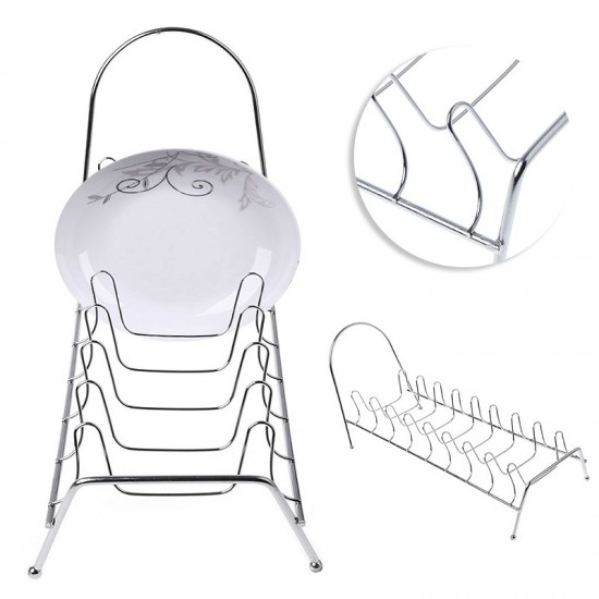 Dish Drying Racks 7 Slots Chrome Plate Organizer Countertop Drying Stand Bowl Plate Dish Cup Cutler Drainer Storage Pan Cover Dish Drying Racks 7 Slots Chrome Plate Organizer Countertop Drying Stand Bowl Plate Dish Cup Cutler Drainer Storage Pan Cover
